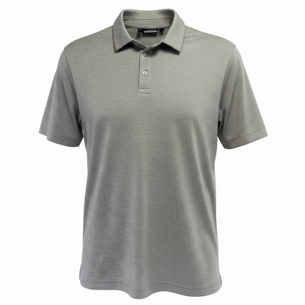J.Lindeberg Mens Large Grey White Relaxed Fit Golf Polo Shirt  (Z44)